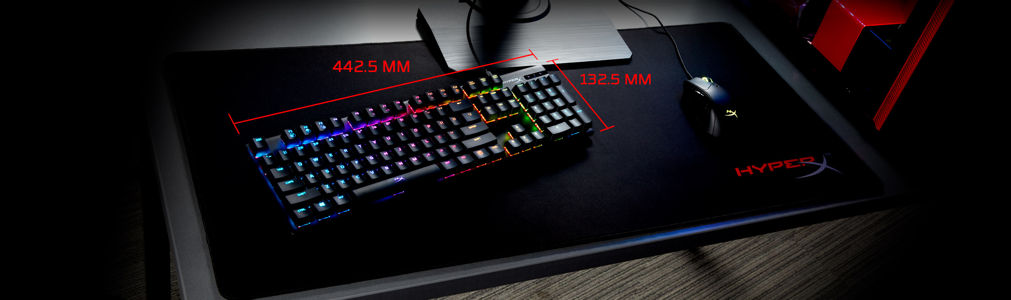 Bàn phím HyperX Alloy Origins (USB/HyperX Blue Switch) (HX-KB6BLX-US) có thiết kế gọn gàng